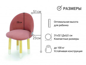 Детский мягкий стул Stumpa пудровый в Кыштыме - kyshtym.magazinmebel.ru | фото - изображение 2