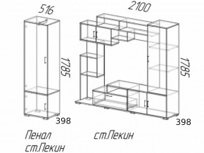 Гостиная Пекин с пеналом Ясень Шимо в Кыштыме - kyshtym.magazinmebel.ru | фото - изображение 2