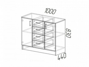 Комод К1000-2Д ЛДСП венге-лоредо в Кыштыме - kyshtym.magazinmebel.ru | фото - изображение 2