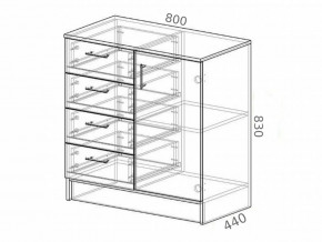 Комод К800-1Д ЛДСП белый в Кыштыме - kyshtym.magazinmebel.ru | фото - изображение 2