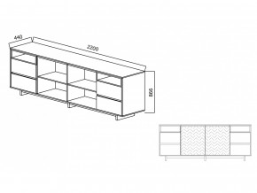 Комодино Moderno-2200 Ф1 в Кыштыме - kyshtym.magazinmebel.ru | фото - изображение 3