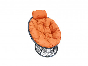 Кресло Папасан мини с ротангом оранжевая подушка в Кыштыме - kyshtym.magazinmebel.ru | фото