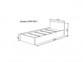 Кровать Мори КРМ 900.1 графит в Кыштыме - kyshtym.magazinmebel.ru | фото - изображение 2