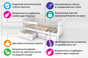 Кровать-тахта Svogen мягкая с ящиками и бортиком с фото белый/динозаврики в Кыштыме - kyshtym.magazinmebel.ru | фото - изображение 2