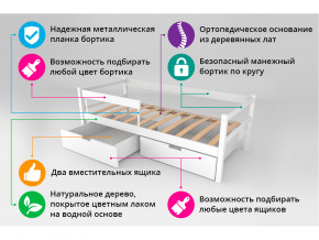 Кровать-тахта Svogen с ящиками и бортиком натура без покрытия в Кыштыме - kyshtym.magazinmebel.ru | фото - изображение 4