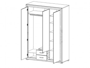 Шкаф B136-SZF3D2S Мальта сибирская лиственница в Кыштыме - kyshtym.magazinmebel.ru | фото - изображение 2