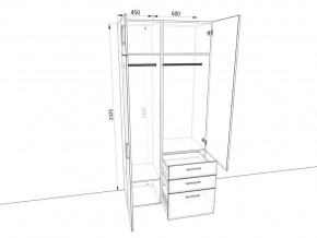 Шкаф распашной 1050Б Дуб крафт в Кыштыме - kyshtym.magazinmebel.ru | фото - изображение 2