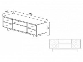 Тумба для ТВА Moderno-1400 Ф2 в Кыштыме - kyshtym.magazinmebel.ru | фото - изображение 4